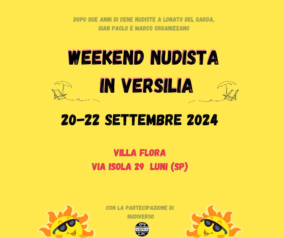 Weekend nudista in Versilia!